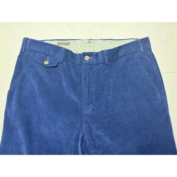 J. McLaughlin Men's Blue Flat Front Corduroy Pants - Size 34x30 - Picture 4 of 7